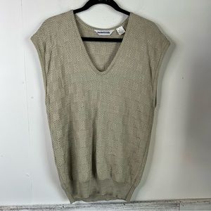 VINTAGE JEAN PAUL GERMAIN Academia Silk Unisex Oversized V-Neck Sweater Vest